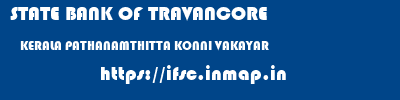 STATE BANK OF TRAVANCORE  KERALA PATHANAMTHITTA KONNI VAKAYAR  ifsc code